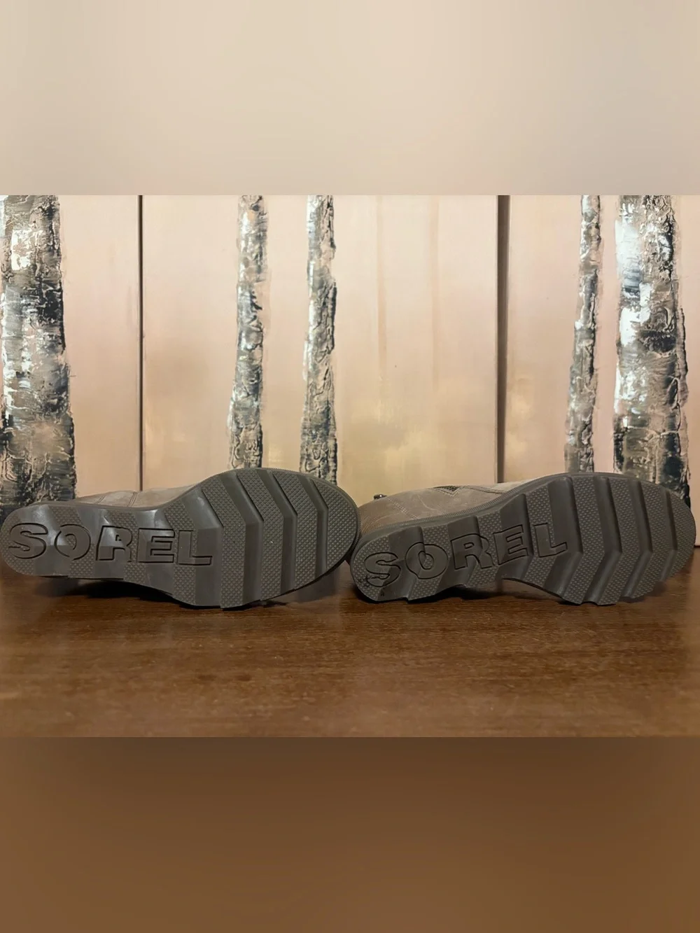 Sorel Taupe Wedge Ankle Boots with Side Zip - Picture 5 of 5